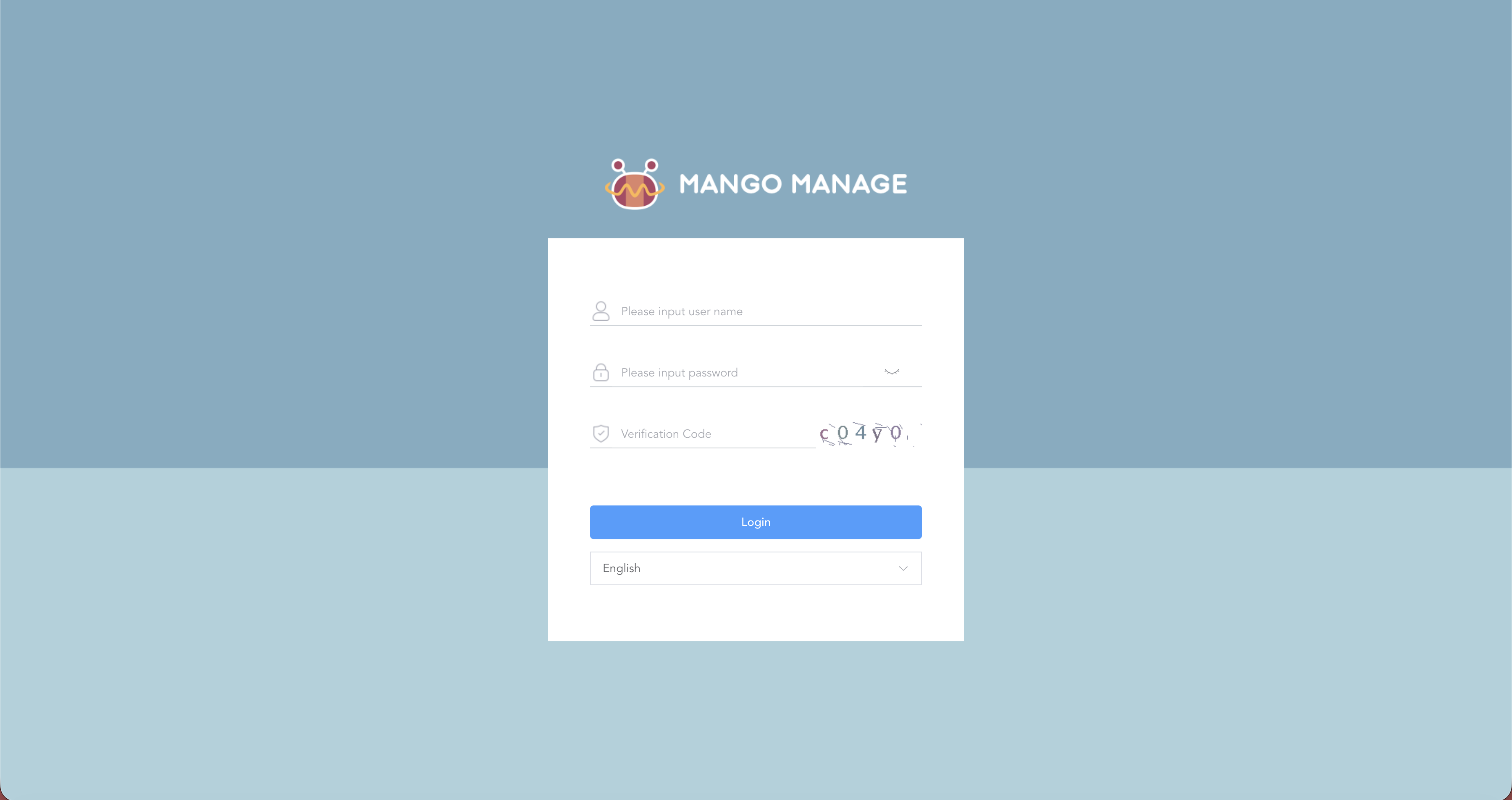 ManageMango login screen (desktop)